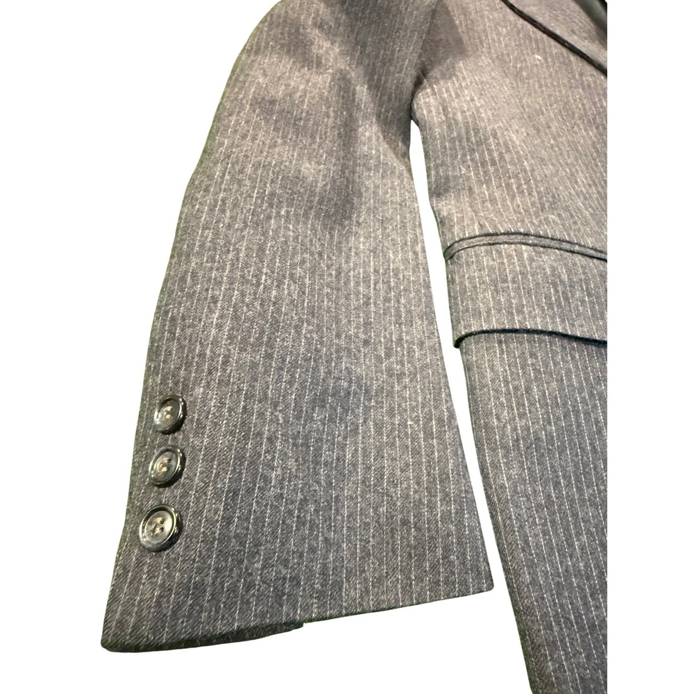 Monsieur Adolfo Classic Dark Gray Pinstripe Blazer Jacket - Picture 10 of 10